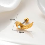 Gold color / 1 Piece Simple Series Classic Geometric Copper  Gold Color Material Zircon Women's Stud Earrings Picture2